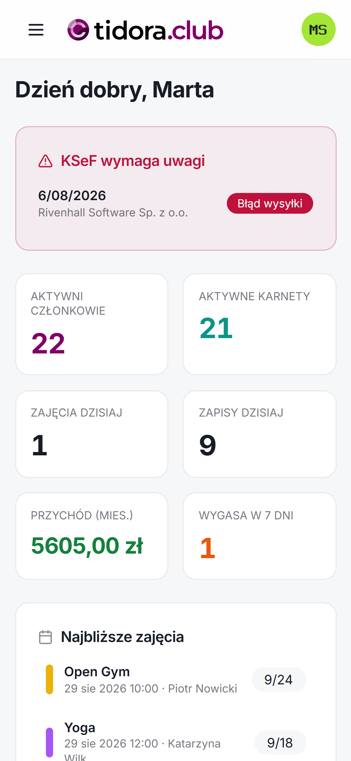 Pulpit klubu na telefonie